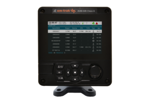 em-trak A200: AIS Class A SOLAS & Inland certified, waterproof with colour display.